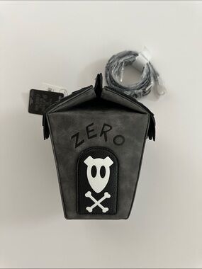 Nightmare Before Christmas ZERO Black Skull Crossbones Leather Crossbody Bag